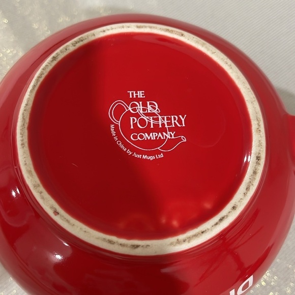 The Old Pottery Company Keep Calm And Drink Tea Red Ceramic Teapot 4 Cup Lid - Picture 8 of 11